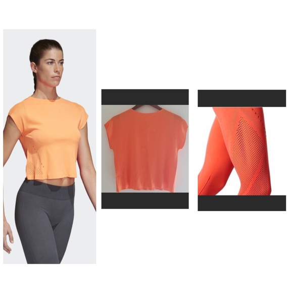 Adidas Warp Knit Leggings Coral - Picture 2 of 8